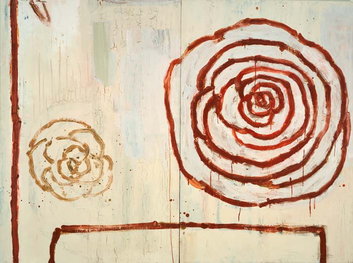 camille series #12, 1996, oil emulsion on wood, 48x72in